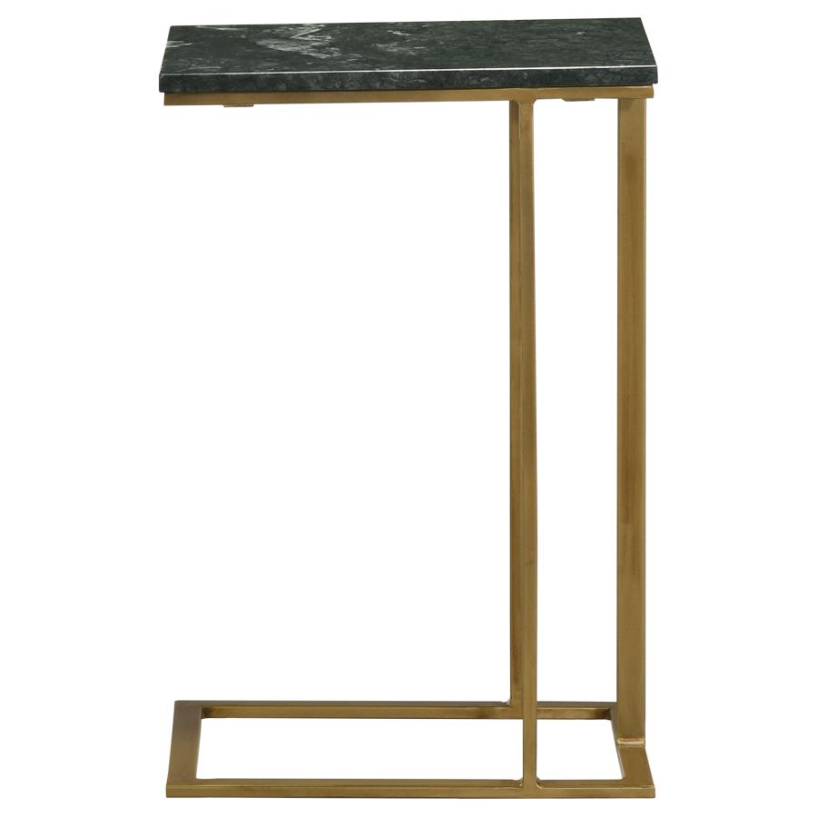 (image for) Vicente Marble Top C-Shaped Sofa Side Table Green