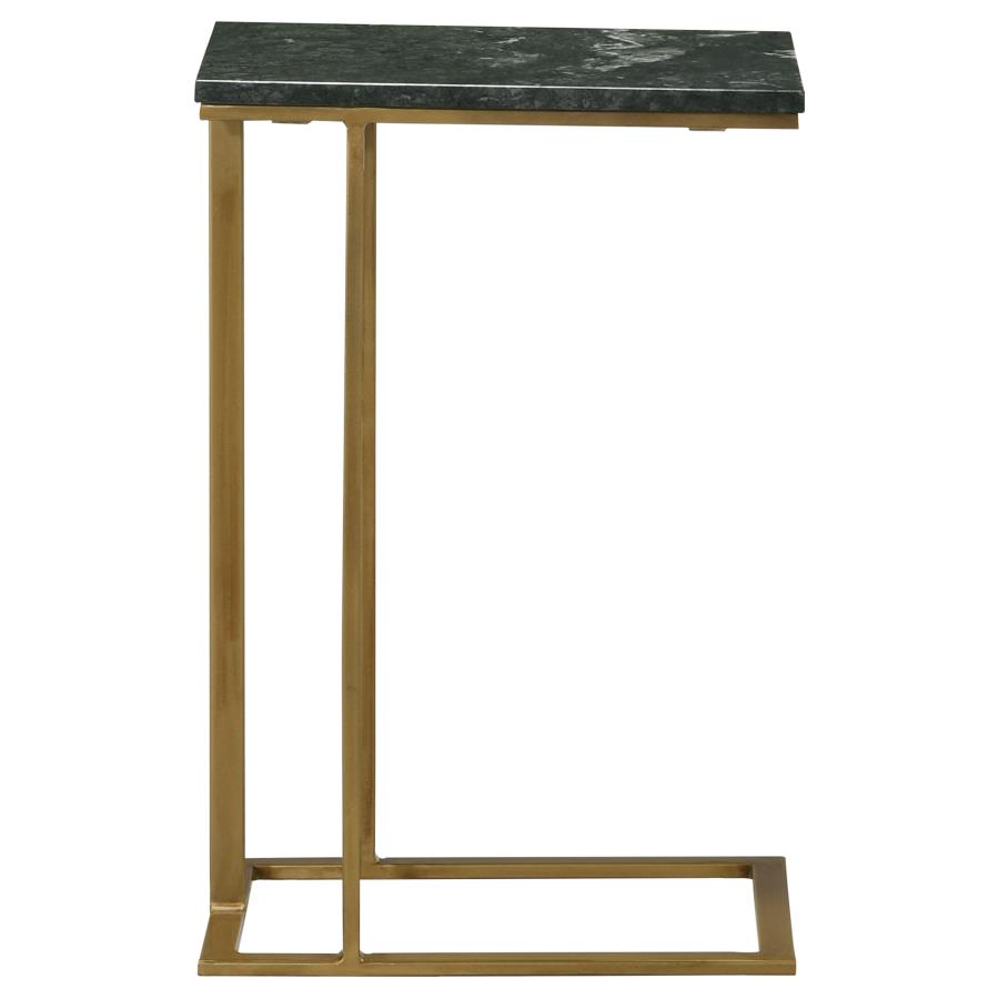 (image for) Vicente Marble Top C-Shaped Sofa Side Table Green