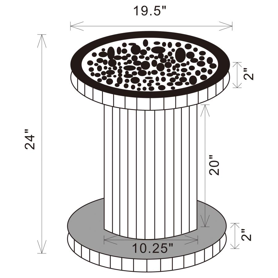 (image for) Dorielle Round Mirrored Acrylic Crystal Side Table Silver