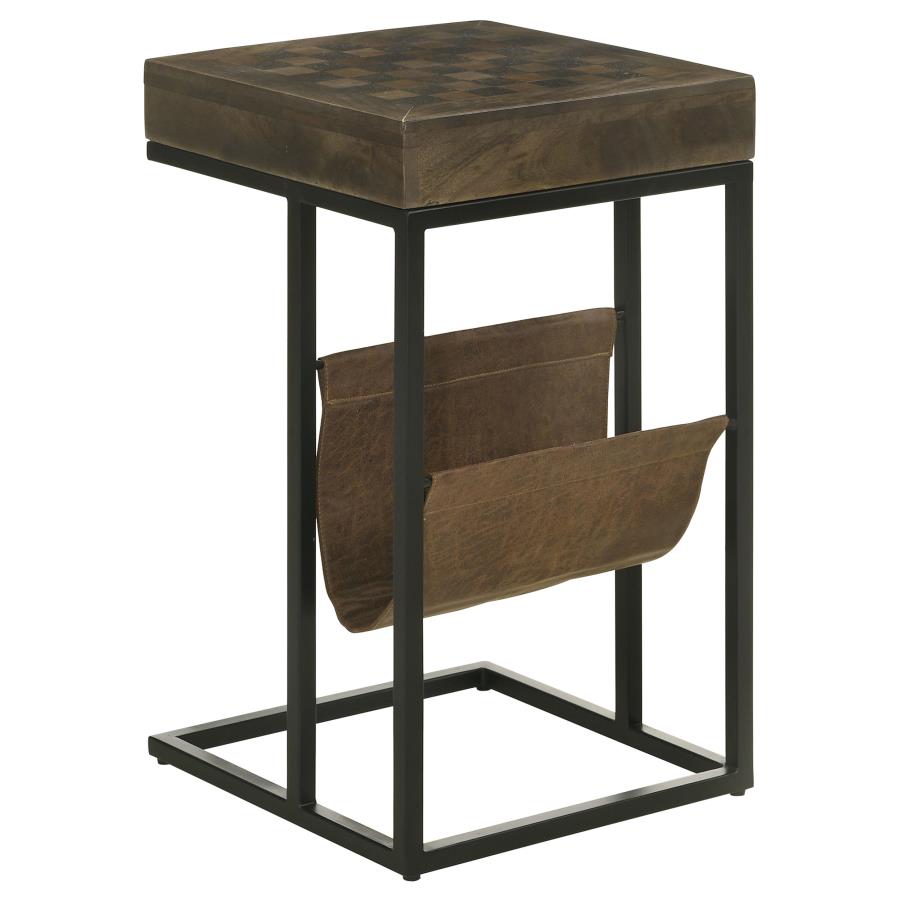 (image for) Chessie 1-drawer Side Table With Leatherette Sling Tobacco