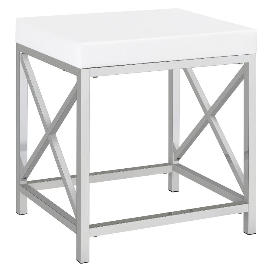 (image for) Eliza Vanity Set with Lighting & Stool White and Chrome