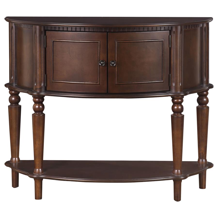 (image for) Brenda 2-door Demilune Wood Entryway Console Table Brown