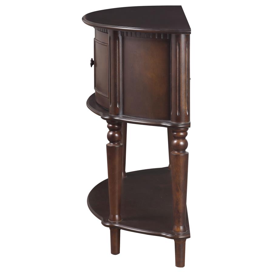 (image for) Brenda 2-door Demilune Wood Entryway Console Table Brown