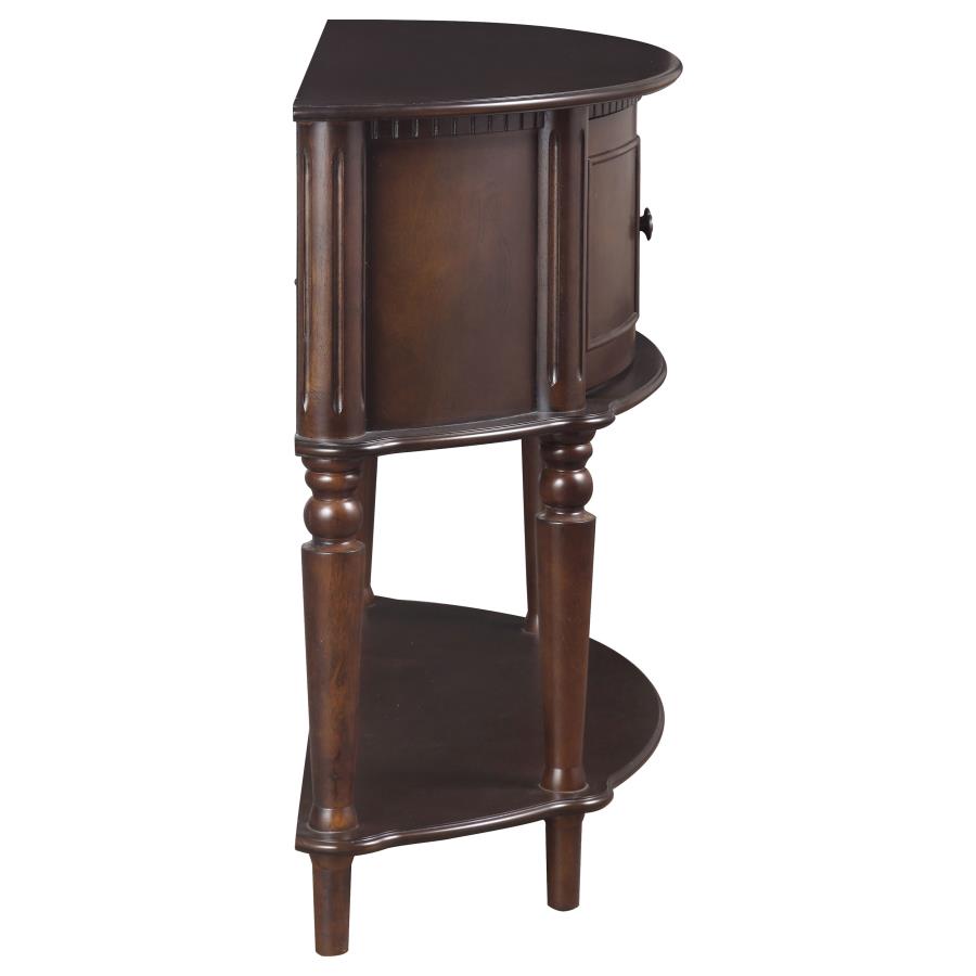 (image for) Brenda 2-door Demilune Wood Entryway Console Table Brown