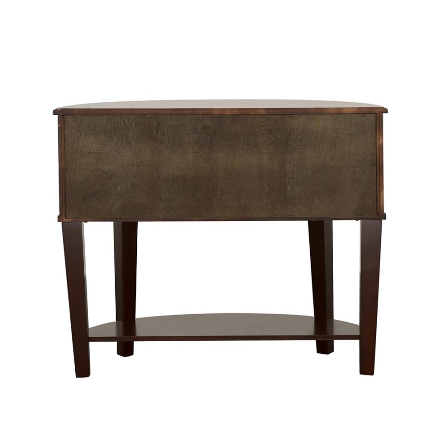 (image for) Diane 2-drawer Demilune Entryway Console Table Cappuccino