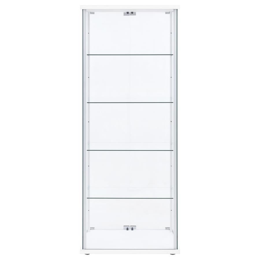 Delphinium 4-Shelf Clear Glass Curio Display Cabinet White