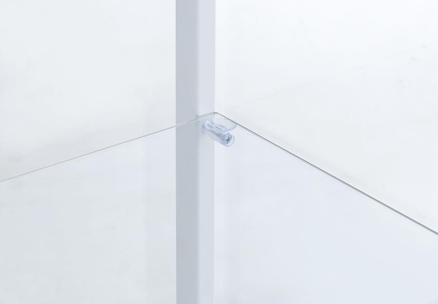 Delphinium 4-Shelf Clear Glass Curio Display Cabinet White