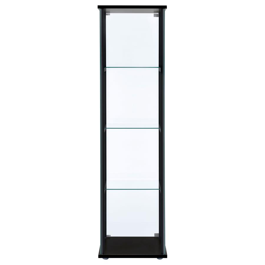 (image for) Cyclamen 4-shelf Clear Glass Curio Display Cabinet Black