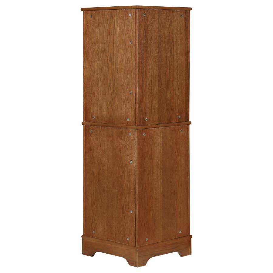 (image for) Coreosis 4-door Wood Corner Curio Cabinet Golden Brown