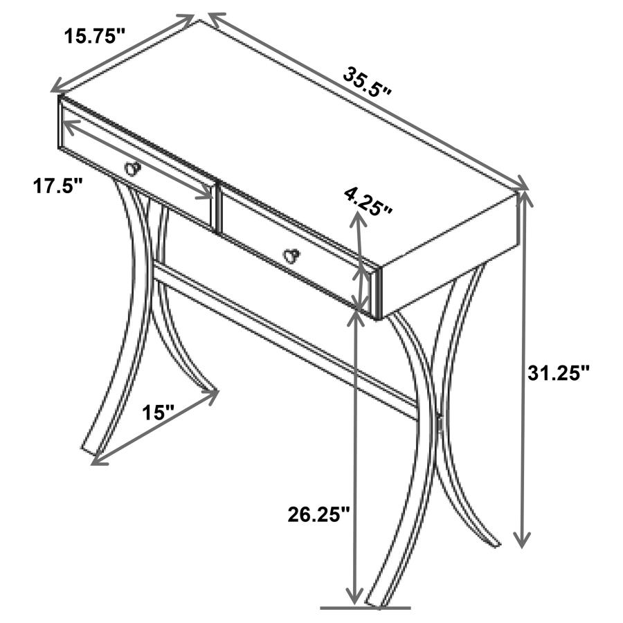 (image for) Scilla 2-drawer Mirrored Entryway Console Table Chrome