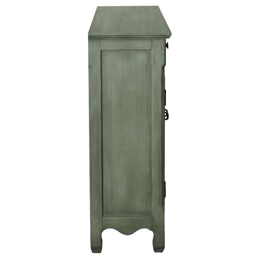 (image for) Madeline 3-drawer Scrollwork Accent Cabinet Antique Green