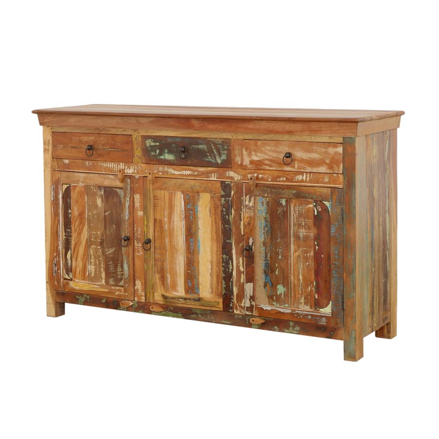 (image for) Harper 3-door Solid Reclaimed Wood Accent Cabinet Brown