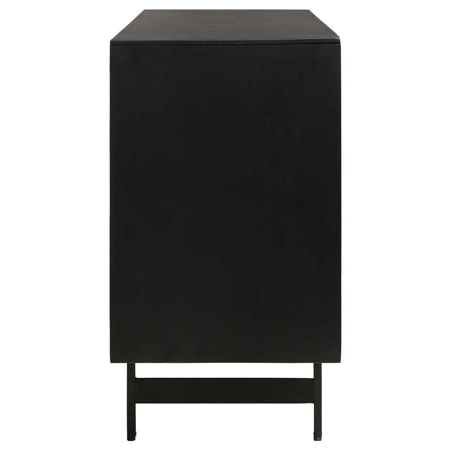 (image for) Aminah 3-door Wood Accent Cabinet Natural and Black