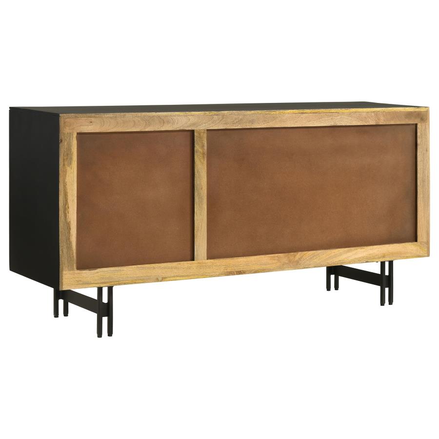 (image for) Aminah 3-door Wood Accent Cabinet Natural and Black