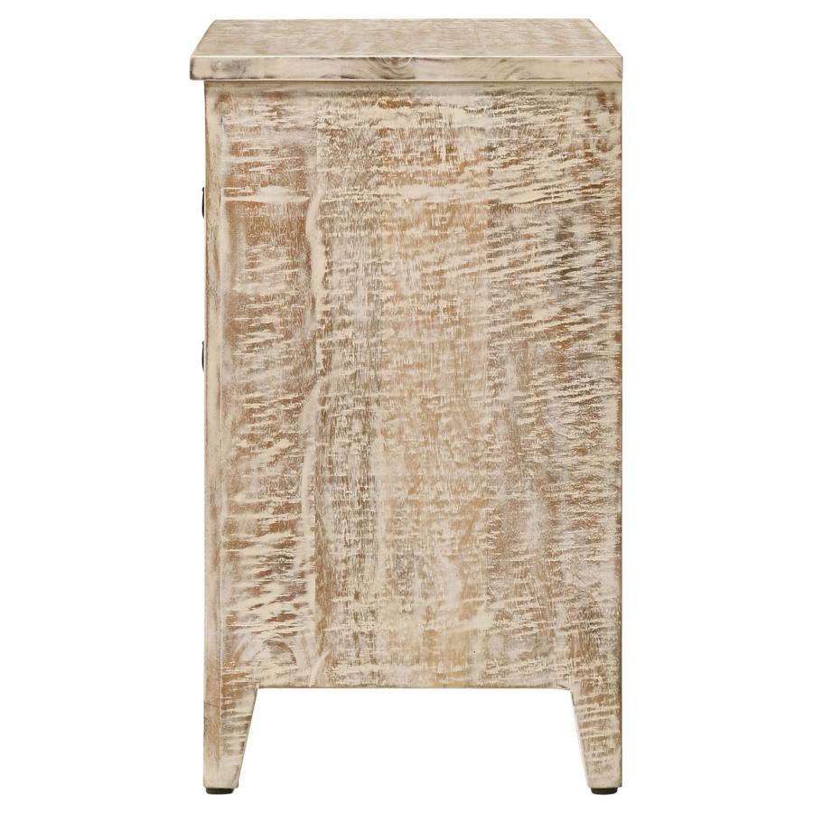 (image for) Mariska 3-drawer Wood Mandala Cabinet Distressed White