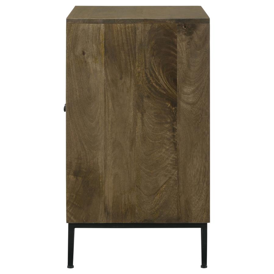 (image for) Zaria 2-door Wood Trellis Accent Storage Cabinet Brown