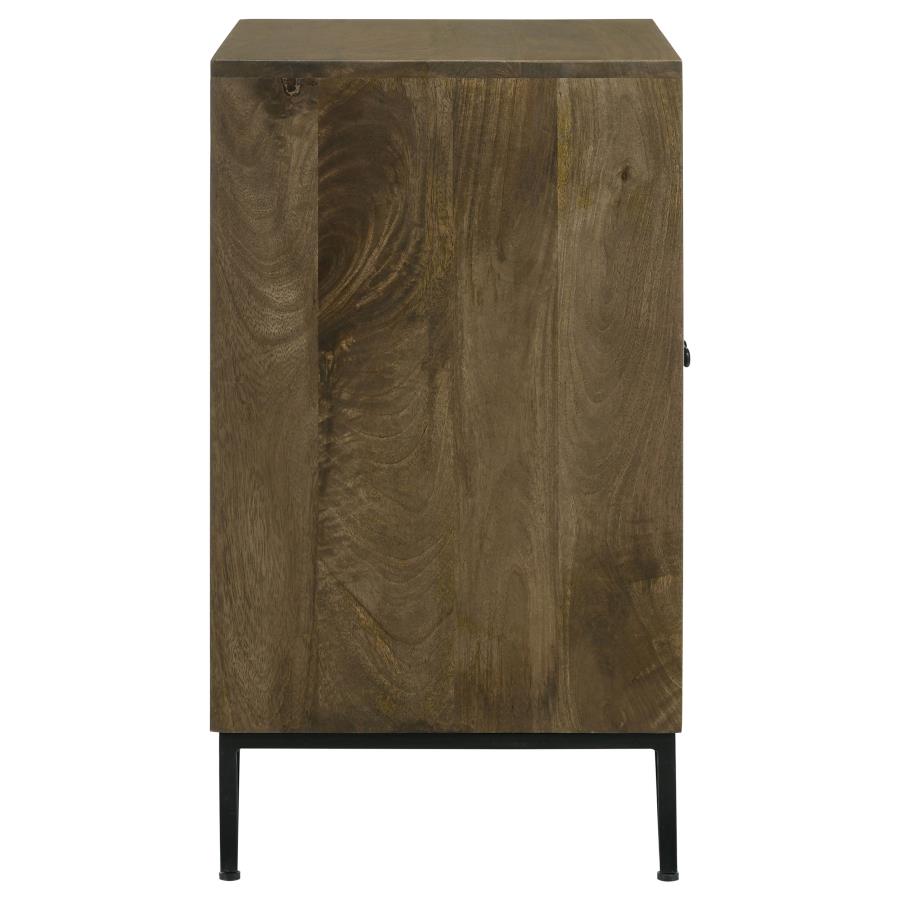 (image for) Zaria 2-door Wood Trellis Accent Storage Cabinet Brown