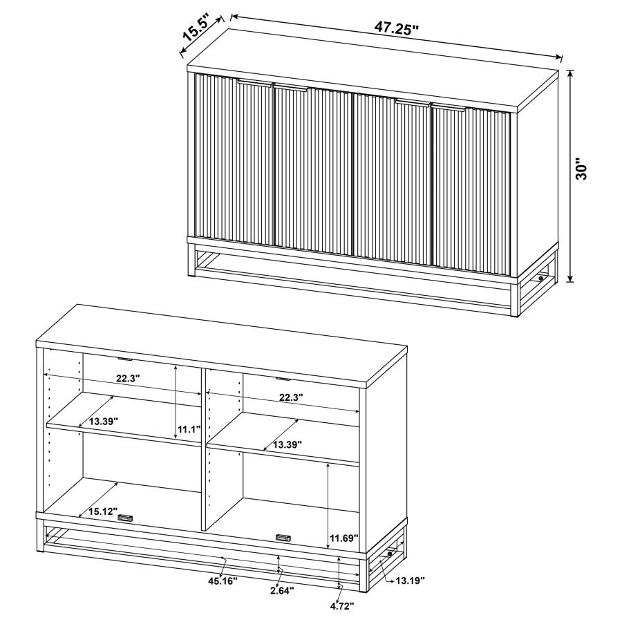 (image for) Ryatt 4-door Engineered Wood Accent Cabinet Dark Pine