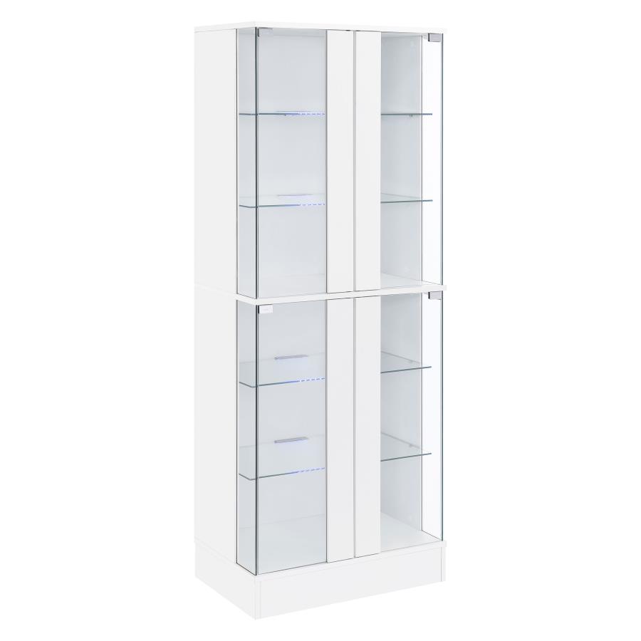 (image for) Cabra 4-door LED Curio Display Cabinet White High Gloss