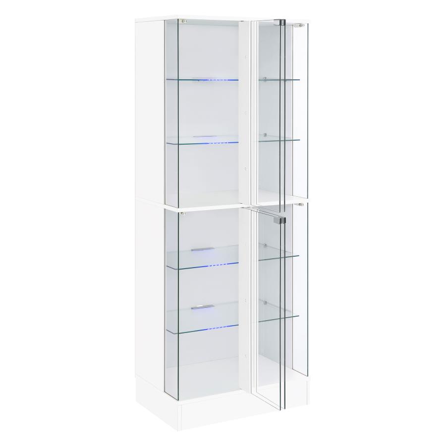 (image for) Cabra 4-door LED Curio Display Cabinet White High Gloss