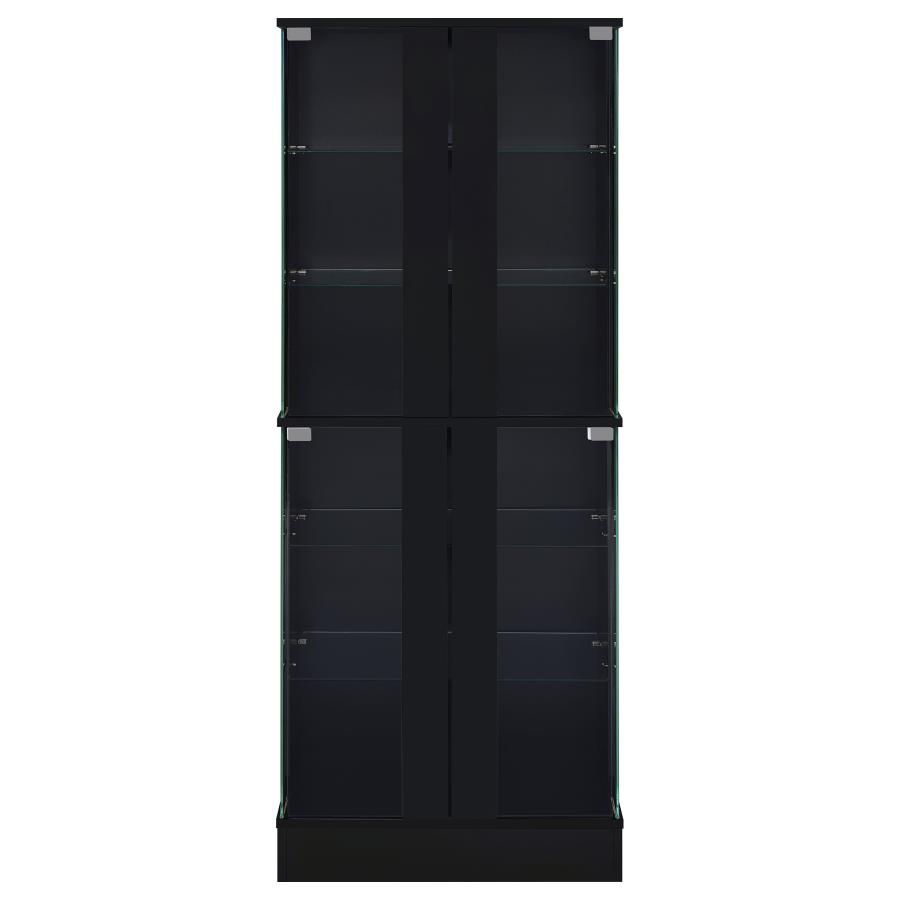 (image for) Cabra 4-door LED Curio Display Cabinet Black High Gloss