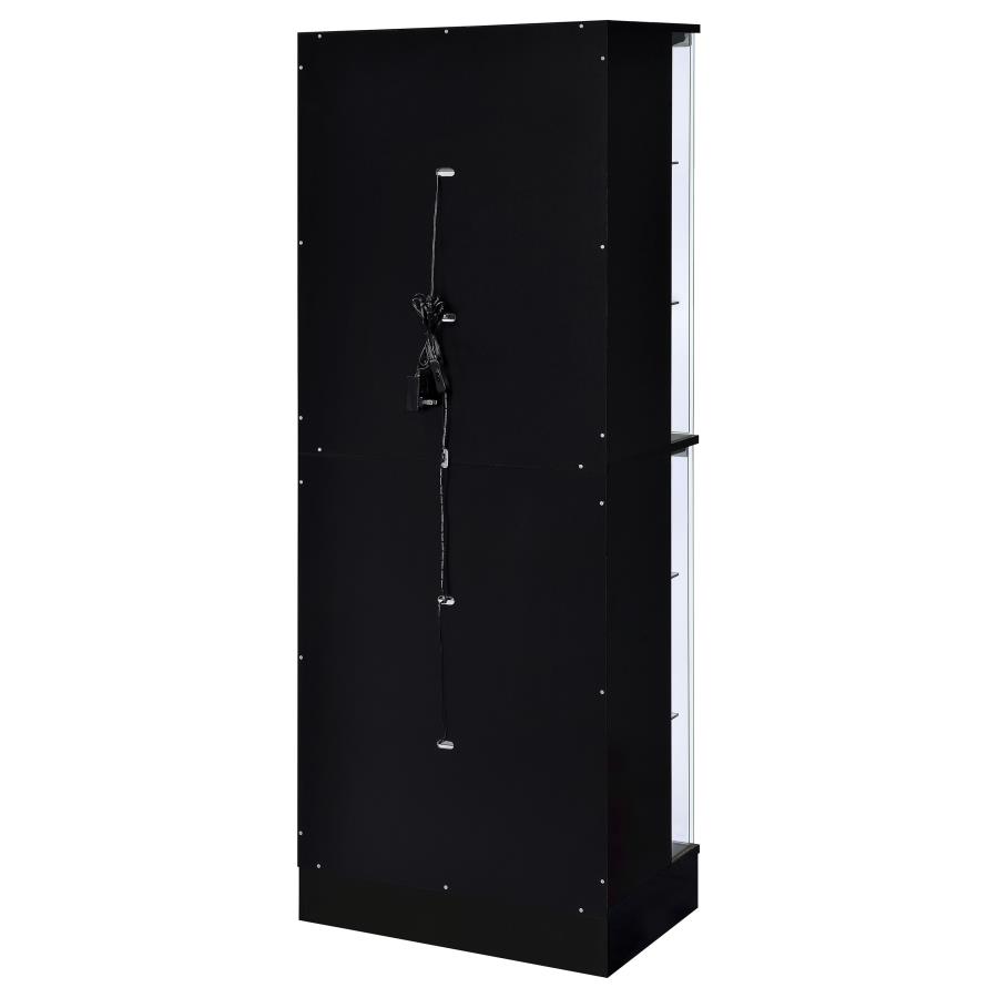 (image for) Cabra 4-door LED Curio Display Cabinet Black High Gloss