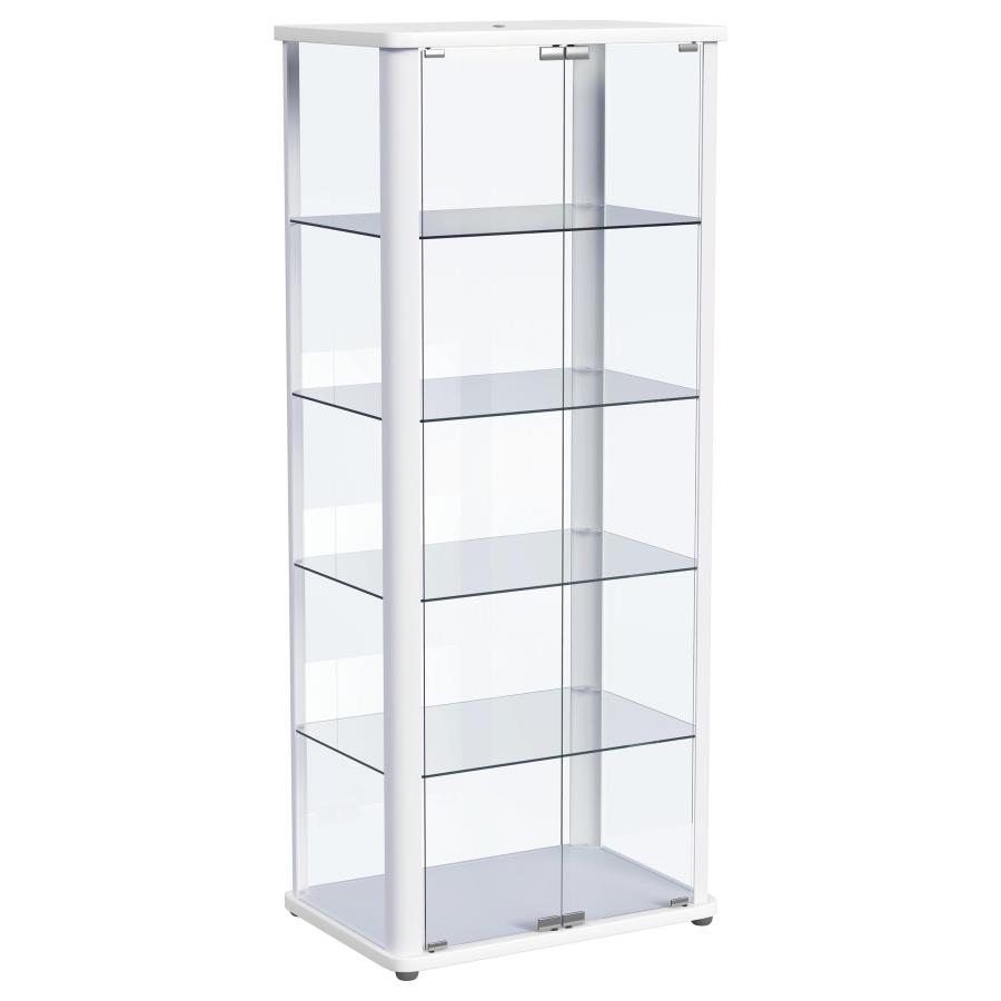 (image for) Aero 5-shelf Display Curio Cabinet with LED Lighting White