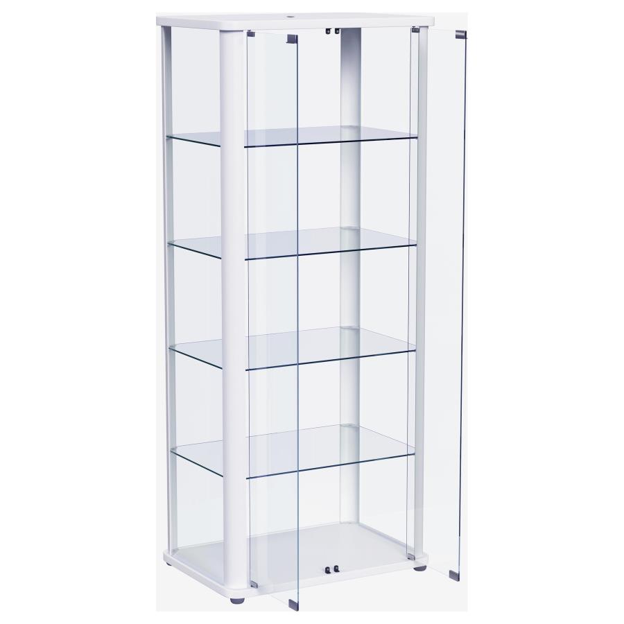 (image for) Aero 5-shelf Display Curio Cabinet with LED Lighting White