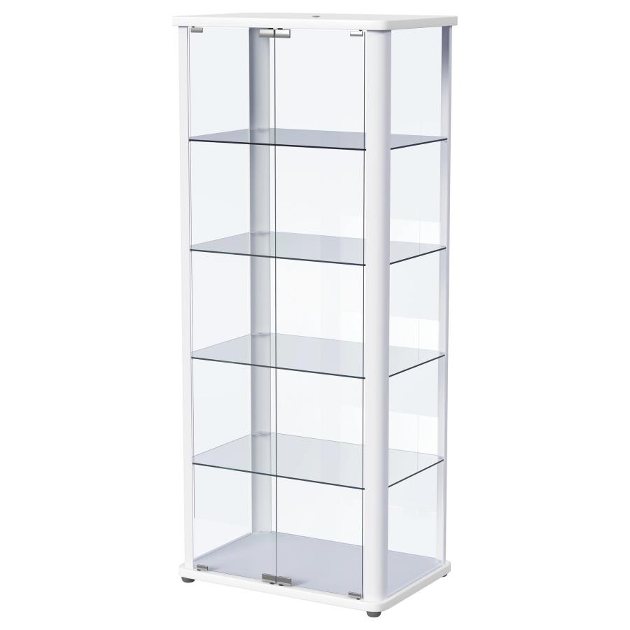 (image for) Aero 5-shelf Display Curio Cabinet with LED Lighting White