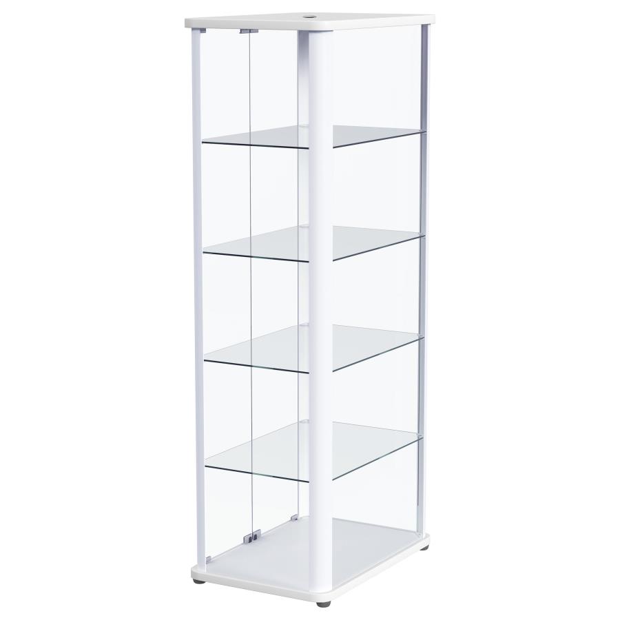 (image for) Aero 5-shelf Display Curio Cabinet with LED Lighting White