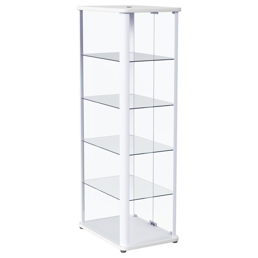 (image for) Aero 5-shelf Display Curio Cabinet with LED Lighting White