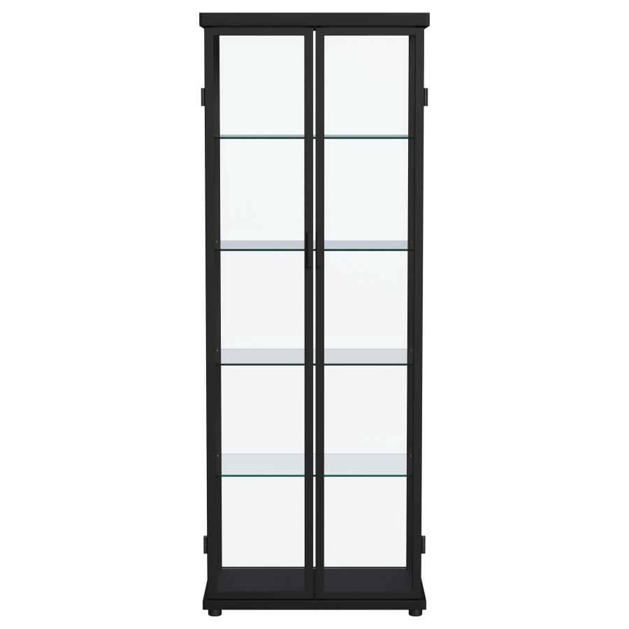 (image for) Aero 5-shelf Display Curio Cabinet with LED Lighting Black