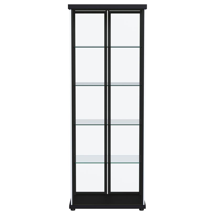 (image for) Aero 5-shelf Display Curio Cabinet with LED Lighting Black