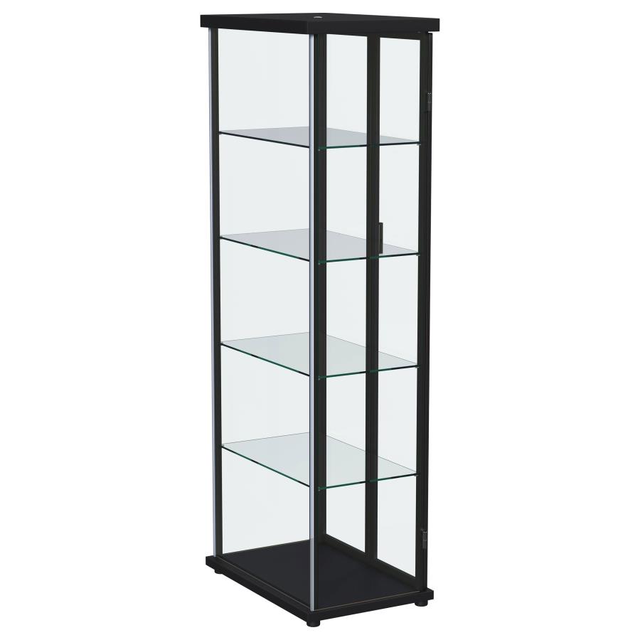 (image for) Aero 5-shelf Display Curio Cabinet with LED Lighting Black