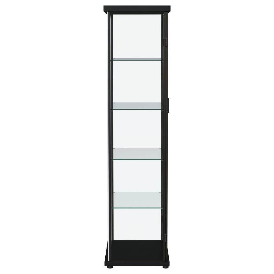 (image for) Aero 5-shelf Display Curio Cabinet with LED Lighting Black