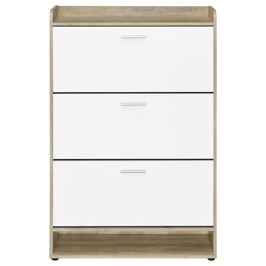 (image for) Denia 3-tier Engineered Wood Shoe Cabinet White