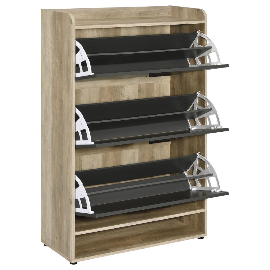 (image for) Denia 3-tier Engineered Wood Shoe Cabinet Grey