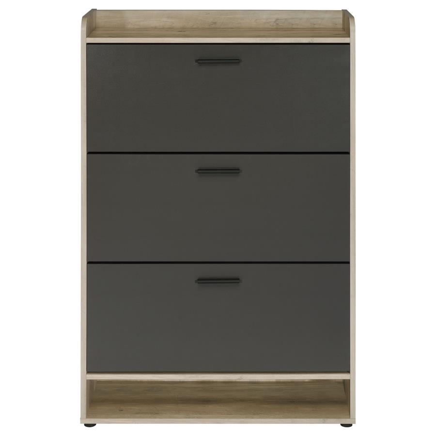 (image for) Denia 3-tier Engineered Wood Shoe Cabinet Grey