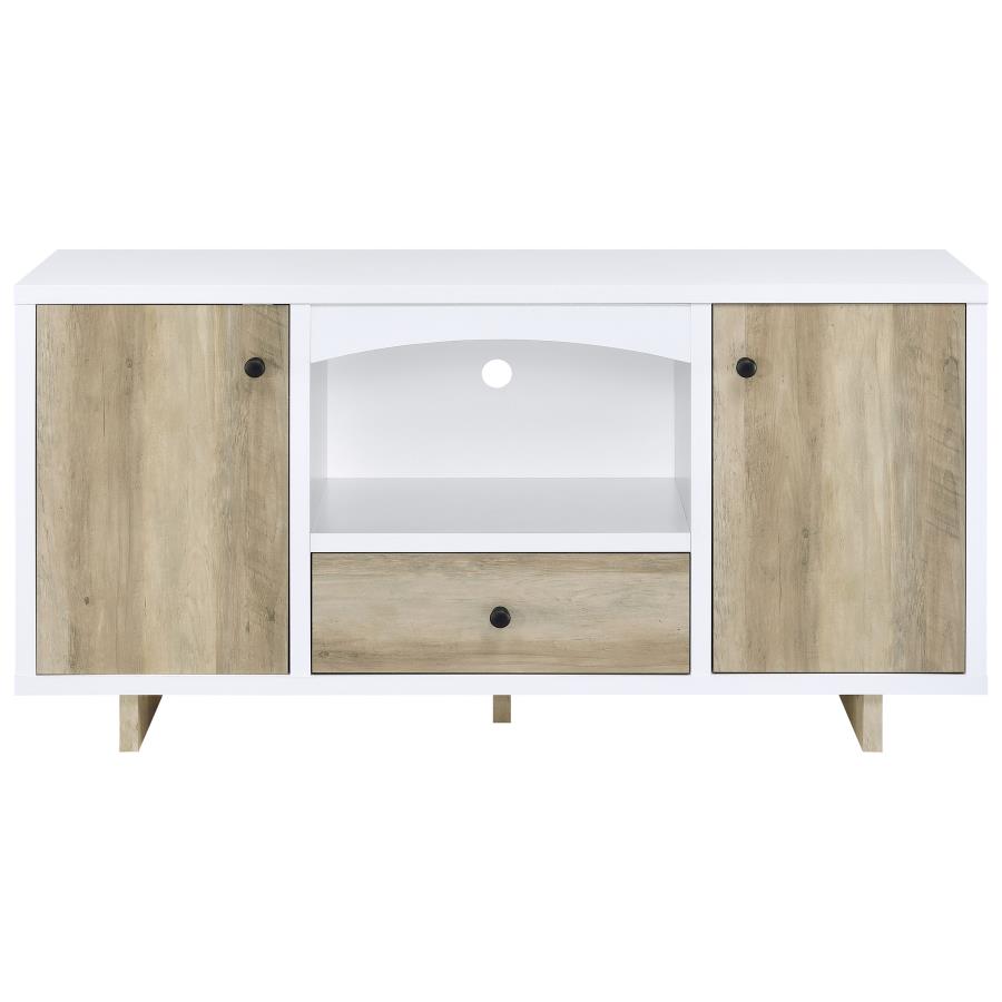 (image for) Dalton 2-door Storage Credenza White and Distressed Pine