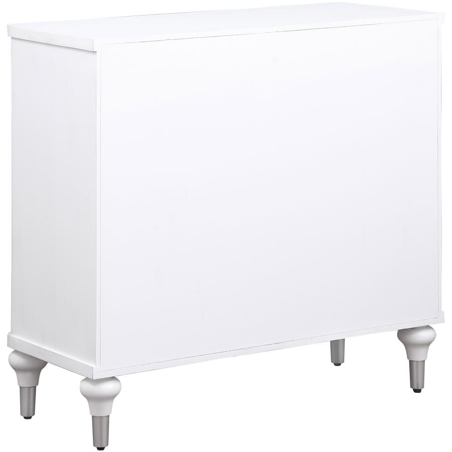 (image for) Cardella 2-door Mandala Accent Cabinet Distressed White