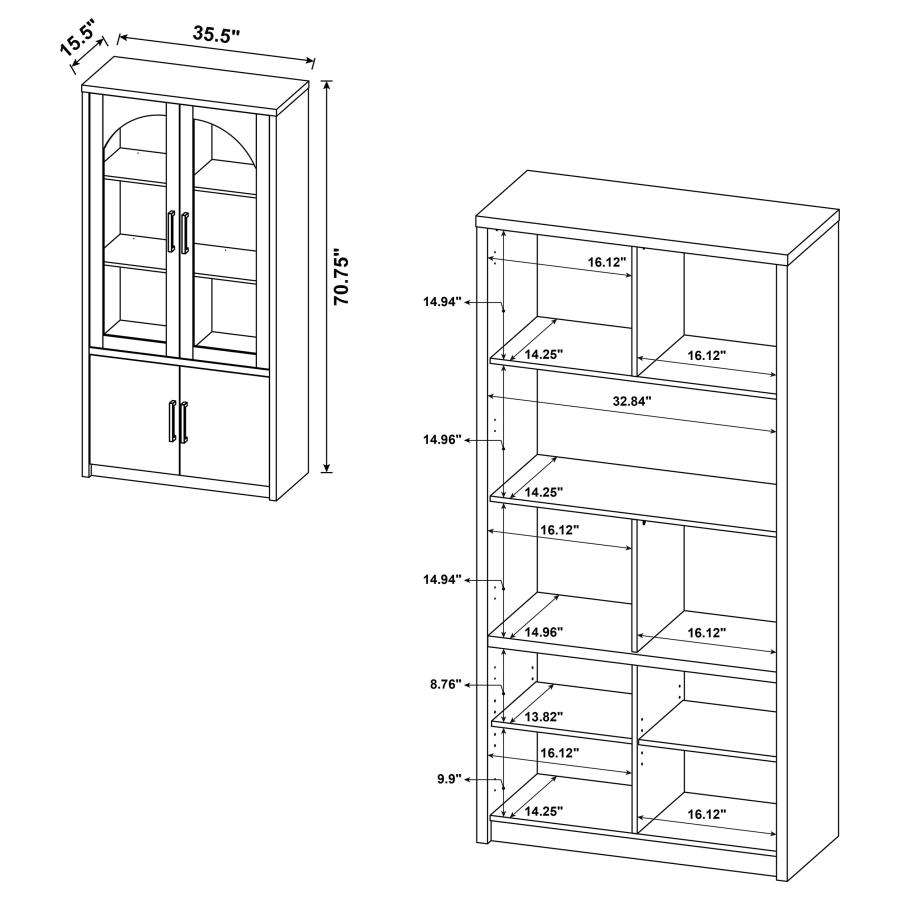 Modal Additional Images for Riva 4-door Tall Accent Display Cabinet LED Lighting Black