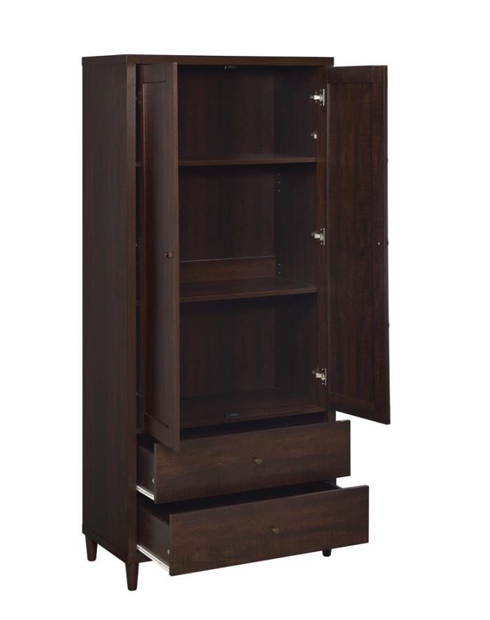 (image for) Wadeline 2-door Tall Accent Storage Cabinet Rustic Tobacco