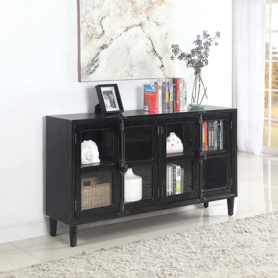 (image for) Sylvia 4-door Accent Cabinet Black