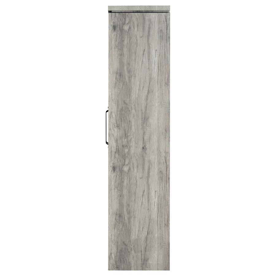 (image for) Alejo 2-door Engineered Wood Tall Cabinet Grey Driftwood