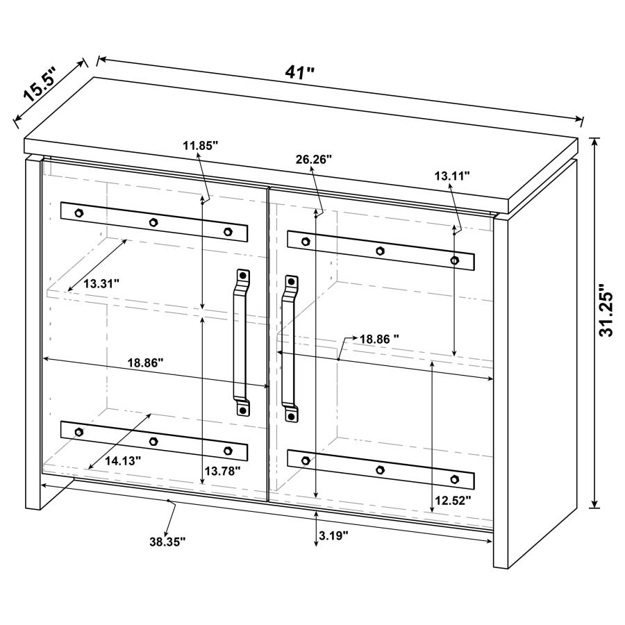 (image for) Enoch 2-door Engineered Wood Accent Cabinet Grey Driftwood