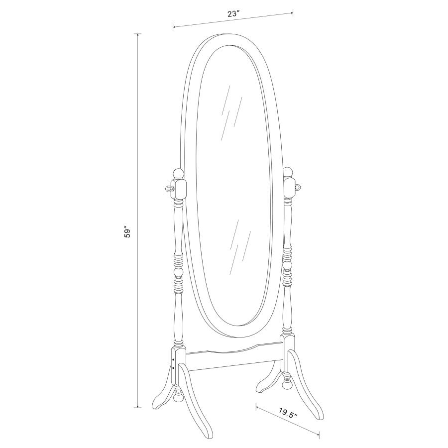 Modal Additional Images for Foyet Wood Adjustable Full Length Cheval Mirror Black