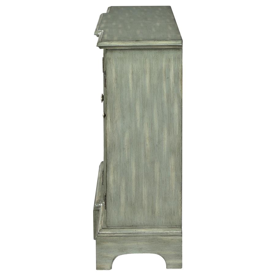 (image for) Erigeron 4-door Wood Trellis Storage Accent Cabinet Grey