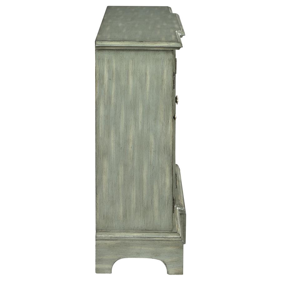 (image for) Erigeron 4-door Wood Trellis Storage Accent Cabinet Grey