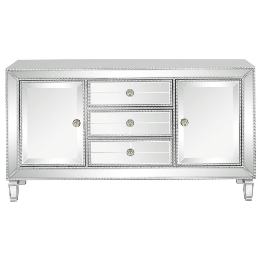 (image for) Leticia 3-drawer Mirrored Storage Accent Cabinet Silver