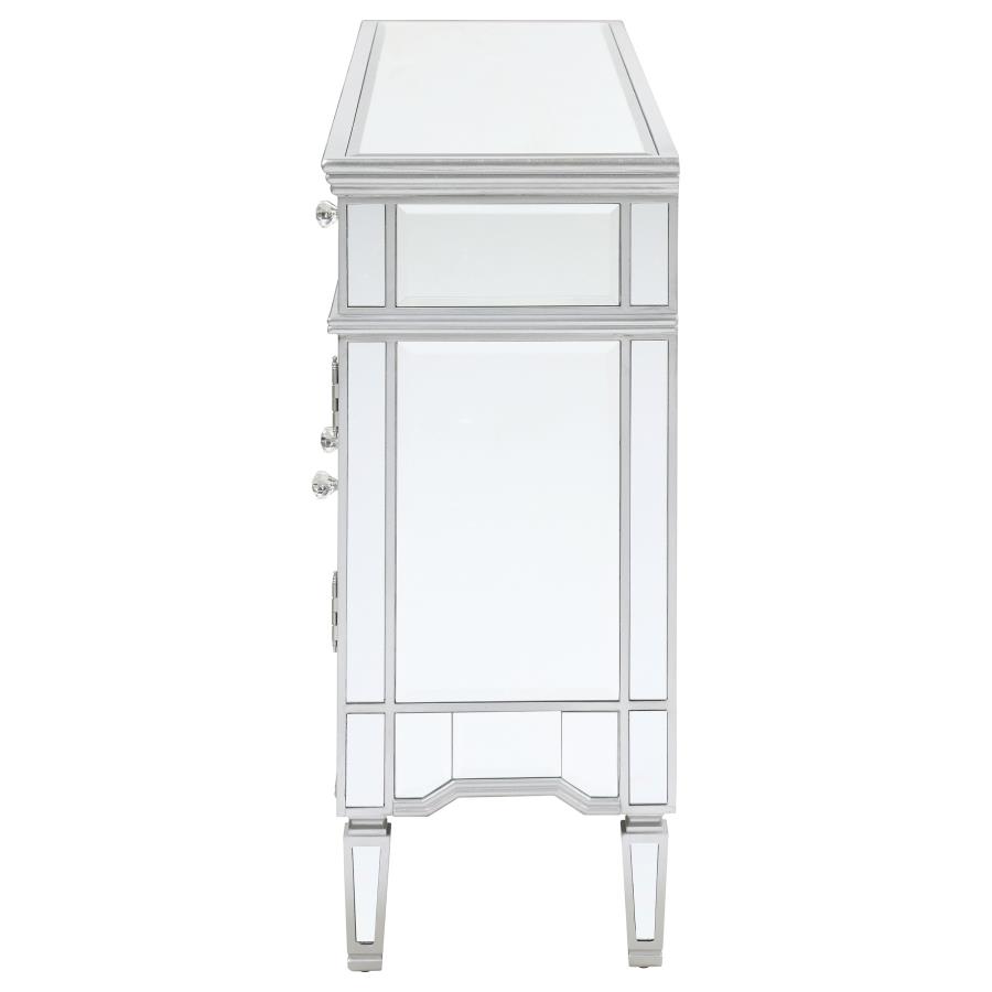 (image for) Duchess 5-drawer Mirrored Storage Accent Cabinet Silver